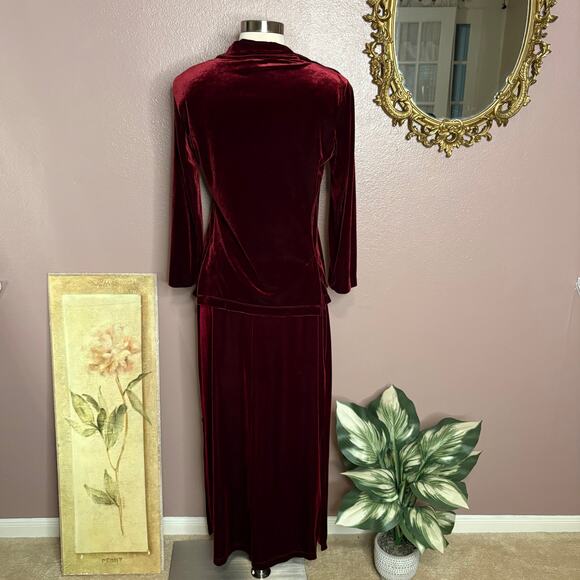 Y2K Burgundy Velvet Set – Notations Top S & Sense Pants Altered S (Let Out to L) - Picture 2 of 11